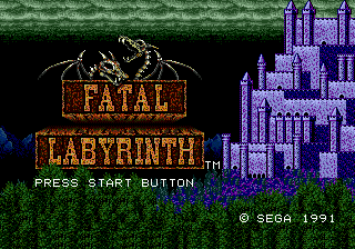 Fatal Labyrinth (USA, Europe) Title Screen